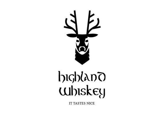 Whiskey Logo - Stag Logo Deer Logo Whiskey Logo Highland Logo Giftshop | Etsy