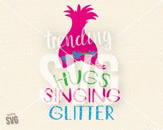 Poppy Movie Logo - Trolls Hugs Singing Glitter SVG Cutting File Troll Poppy