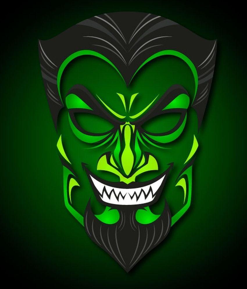 Green Devil Logo - Epic Ink Green Devil Horror Spooky Background Laptop Skin Epic