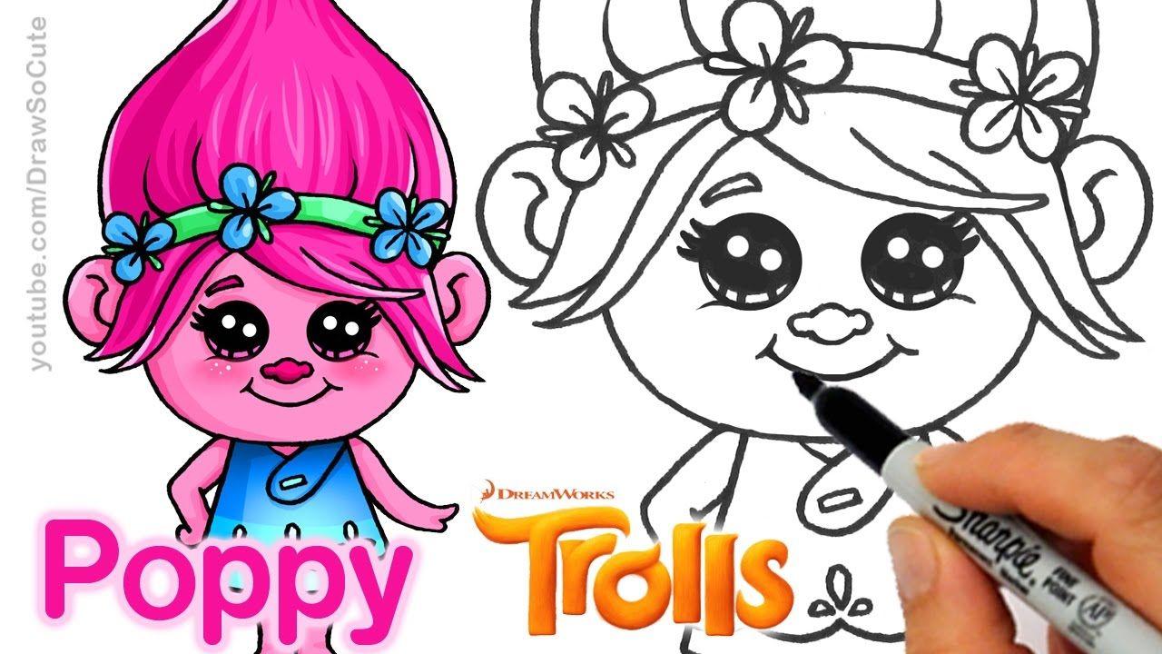 Poppy Movie Logo - How to Draw Poppy from Trolls Movie Cute and Easy - YouTube