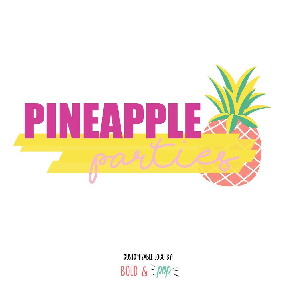 Custom Made Logo - Pineapple Parties Pre-made Logo + Branding — Bold & Pop | Social ...