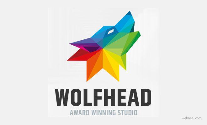 Colorful Wolf Logo - logo design wolf animal colorful