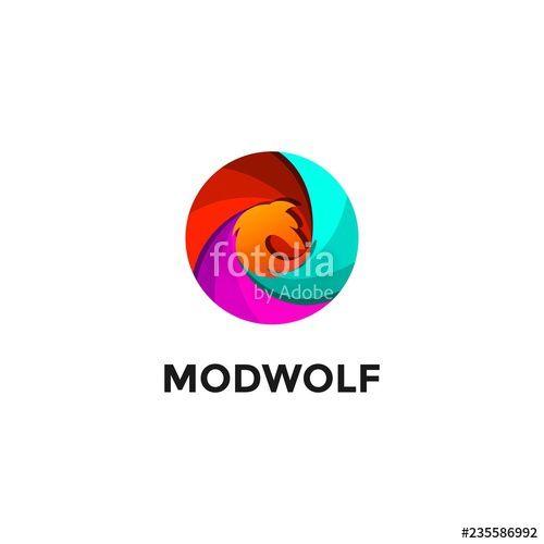 Colorful Wolf Logo - Colorful Wolf for app Icon or Logo with Vector Files Stock image