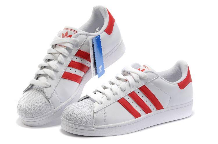 White and Red Shoe Logo - UK Adidas Originals Wings Superstar II Summer Red Shoes J 7_xg