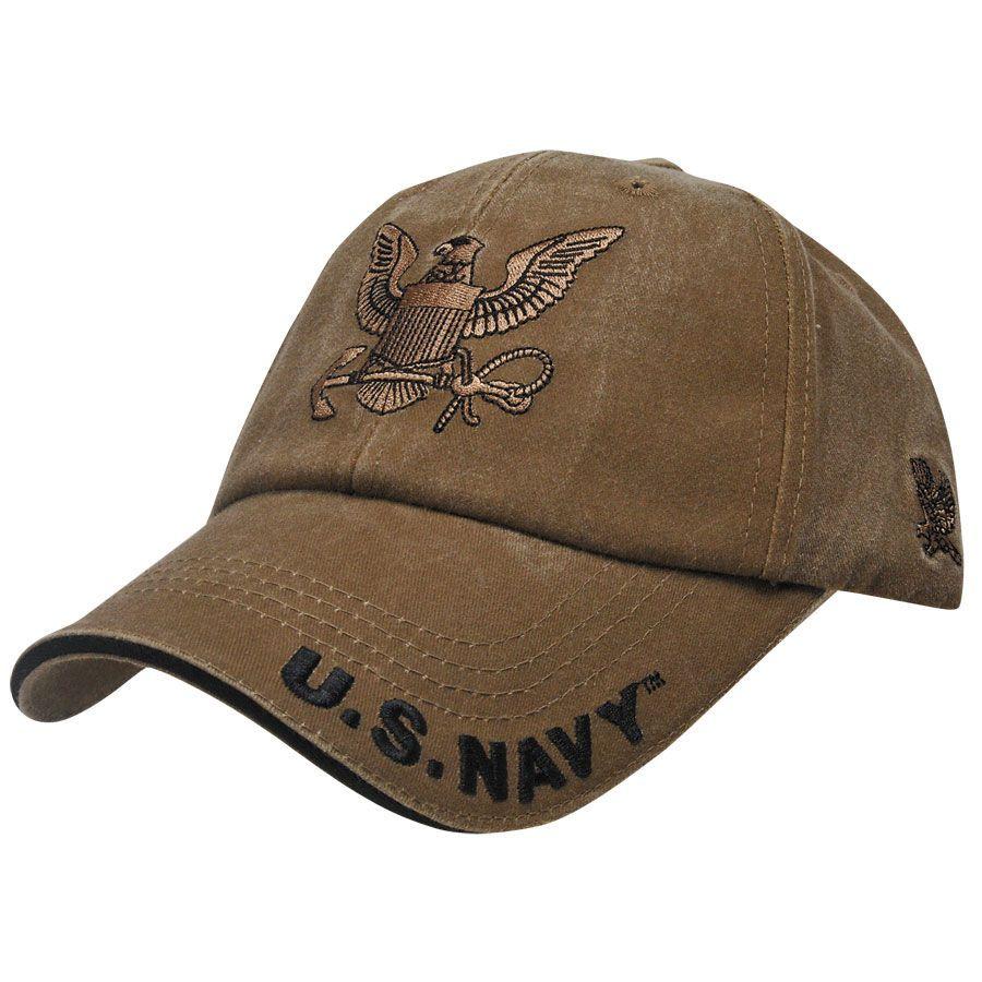 Coyote Eagle Logo - Navy Logo Coyote Brown Washed Hat