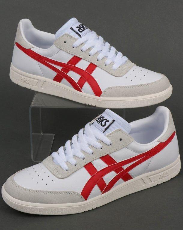 White and Red Shoe Logo - Asics Gel-Vickka TRS Trainers White/Red,shoes,running,shock absorbing