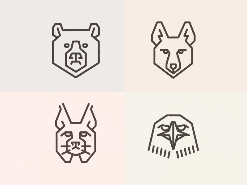 Coyote Eagle Logo - Bear, Coyote, Bobcat, Hawk by Bryan Butler | Dribbble | Dribbble