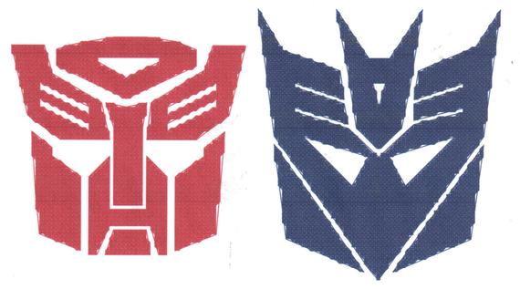Autobot and Decepticon Logo - Transformers Autobots & Decepticons Logo Cross Stitch Pattern | Etsy