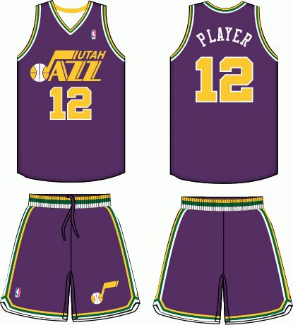 Purple and Green Basketball Logo - Utah Jazz Road Uniform - National Basketball Association (NBA ...