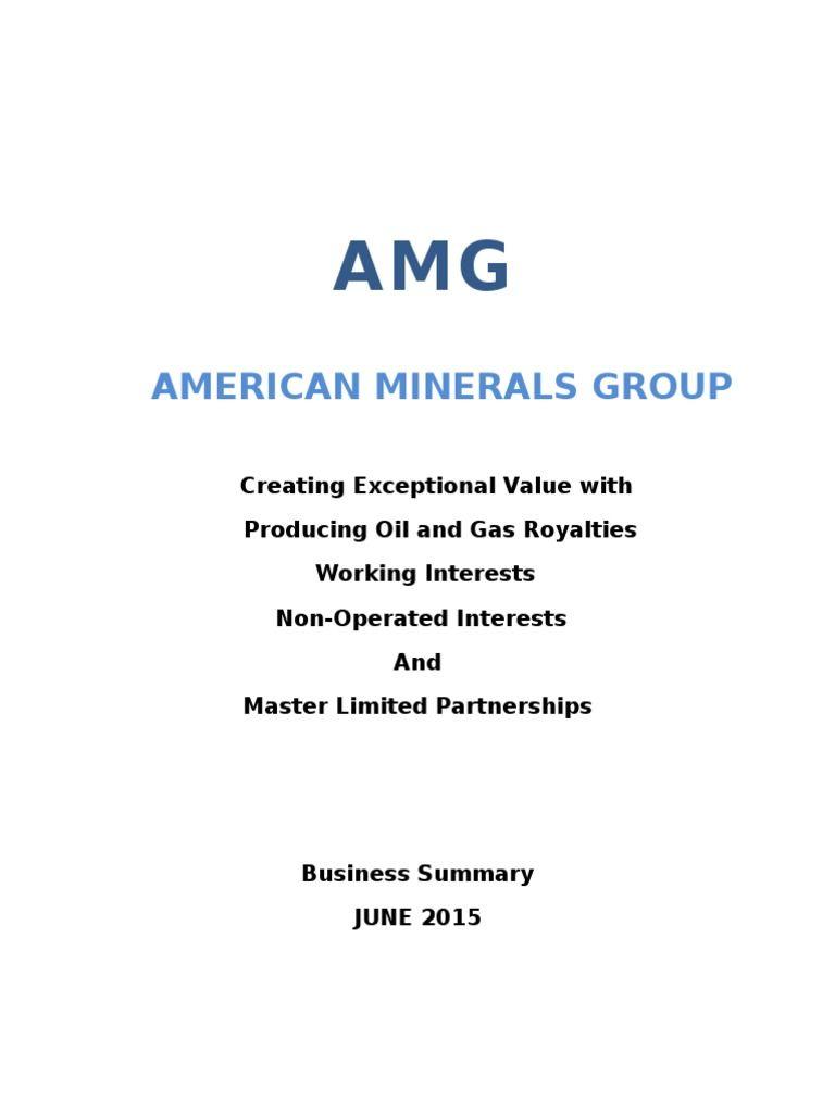 AMG Minerals Logo - amg business summary booklet | Mineral Rights | Royalty Payment