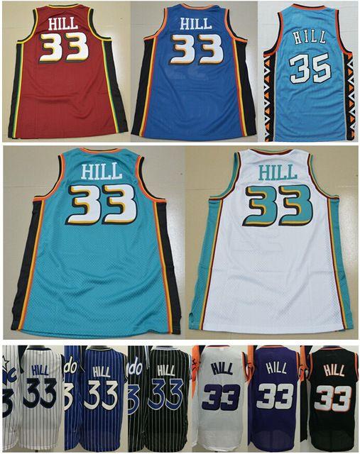 Purple and Green Basketball Logo - Cheap Sale #33 Grant Hill Jersey Color Red Green Blue Purple Black ...
