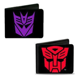 Transformers Autobots and Decepticons Logo - AUTHENTIC Transformers Wallet Leather Bi-Fold ID Holder Autobot ...