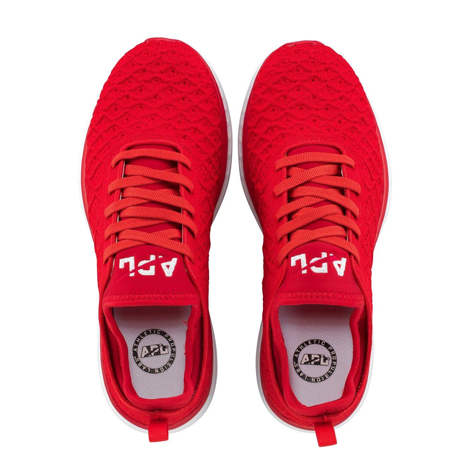 White and Red Shoe Logo - APL Women's Running Shoes TechLoom Phantom Red/White