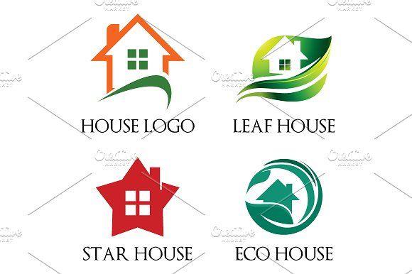 Star in House Logo - 4 Unique House Home Residential Logo ~ Logo Templates ~ Creative Market