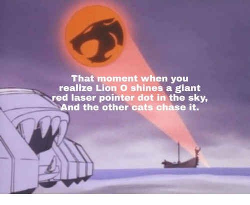 Giant Red O Logo - That Moment When You Realize Lion O Shines a Giant Red Laser Pointer