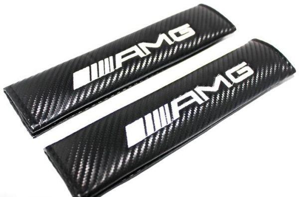 AMG Minerals Logo - AMG Seat Belt Cover Pad Shoulder Cushion set for Mercedes cars