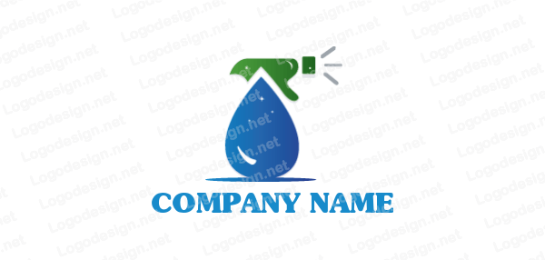 Bottle Drop Logo - spray bottle with water drop. Logo Template by LogoDesign.net