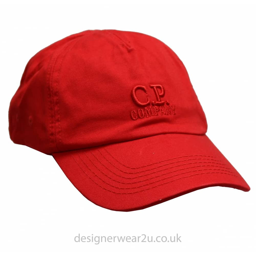 Red Cap Logo - C.P Company CP Company Red Cap With Embroidered Logo