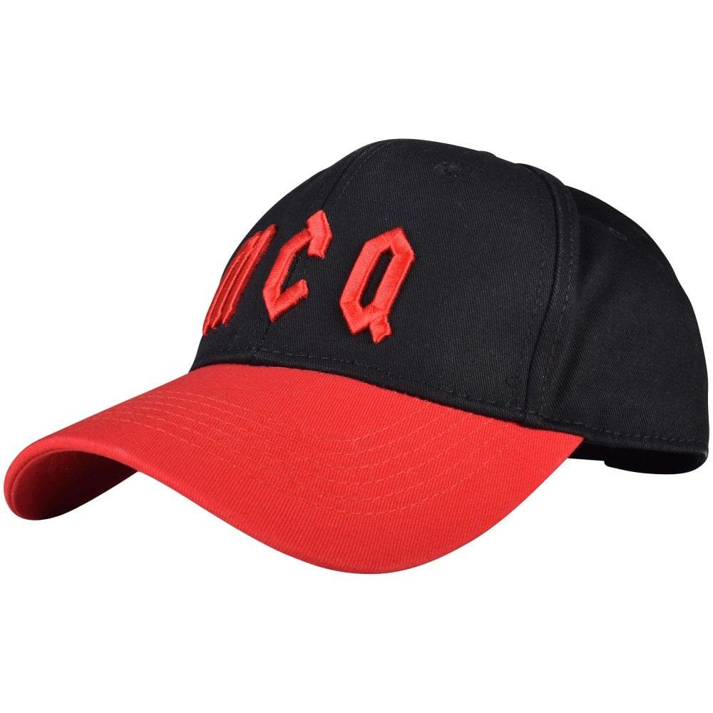 Red Cap Logo - McQ by ALEXANDER MCQUEEN Black/Red Gothic Logo Cap - Men from ...