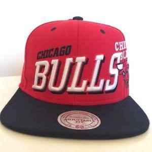 Red Cap Logo - Mitchell & Ness Bulls Script Logo Snapback Red Cap