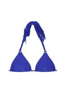 Dark Blue Triangle Logo - Dark Blue Triangle Bikini With Long Tassels - Franja Zaffiro