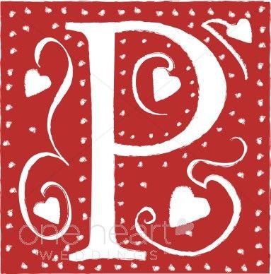 Red Letter P Logo - Red Letter P Clipart | Wedding Heart Font