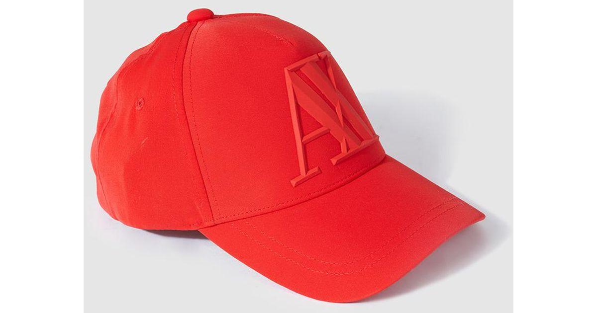 Red Cap Logo - Armani Exchange Mens Red Cap With Logo in Red for Men - Lyst
