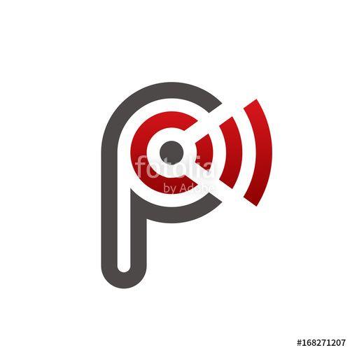 Red Letter P Logo - Red Signal Letter P Logo