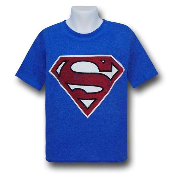 Red White Blue Superman Logo - Superman Red/White Glow in the Dark Kids T-Shirt