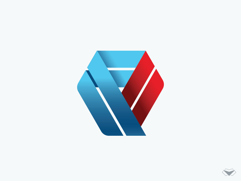 Blue and Red Letter Logo - Letter P Logo by visual curve | Dribbble | Dribbble