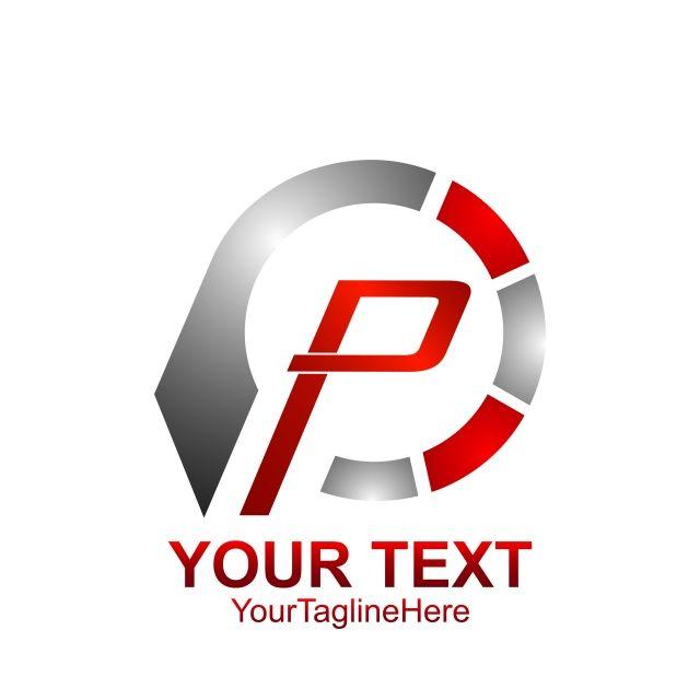 Red Letter P Logo - initial letter p logo template colored silver red circle design