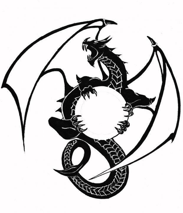 Tribal Dragon Logo - Dragon Logo Black and White by Ed Overson | Dragon Logo | Dragon ...