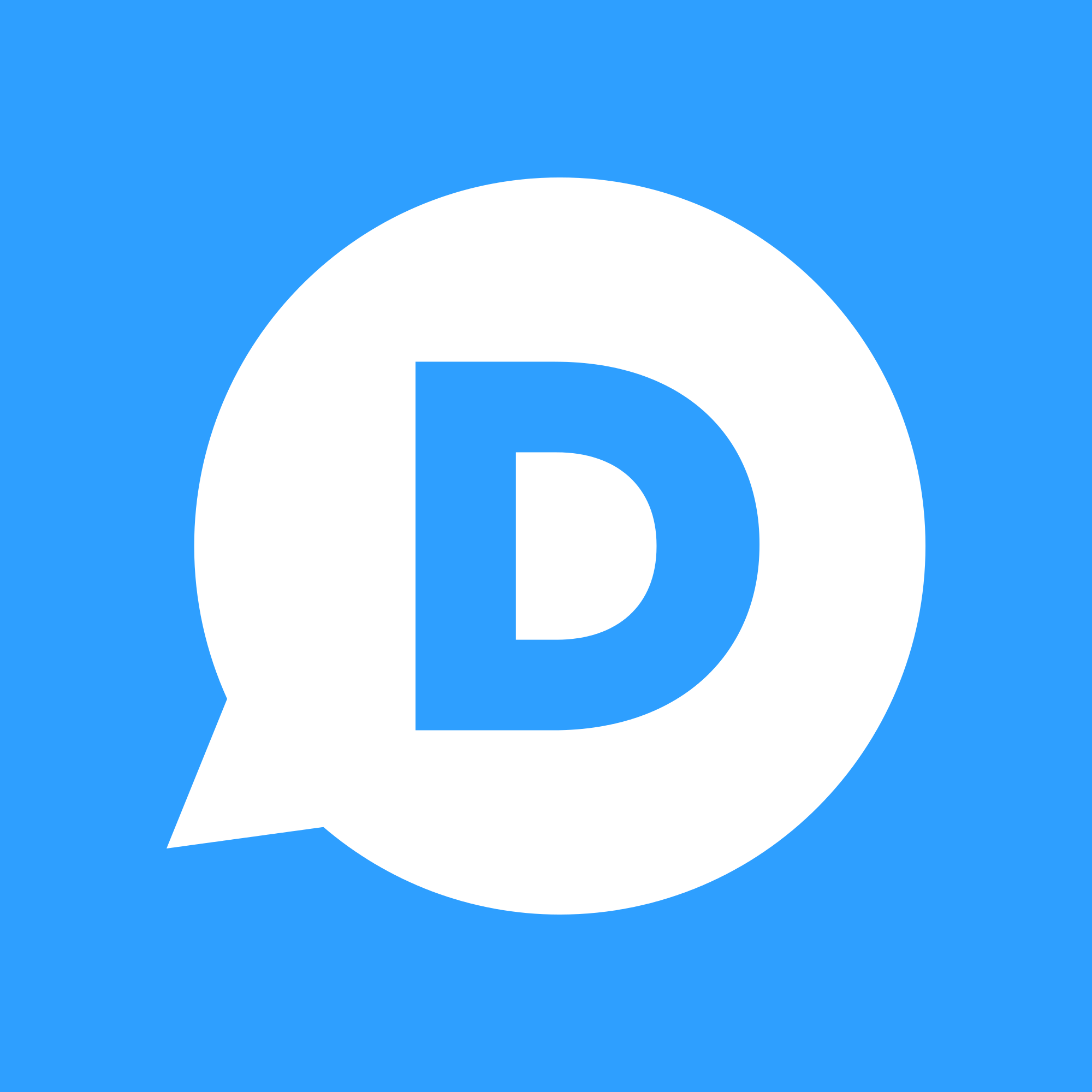 White and Blue D-Logo Logo - File:Disqus d icon (white on blue).svg - Wikimedia Commons