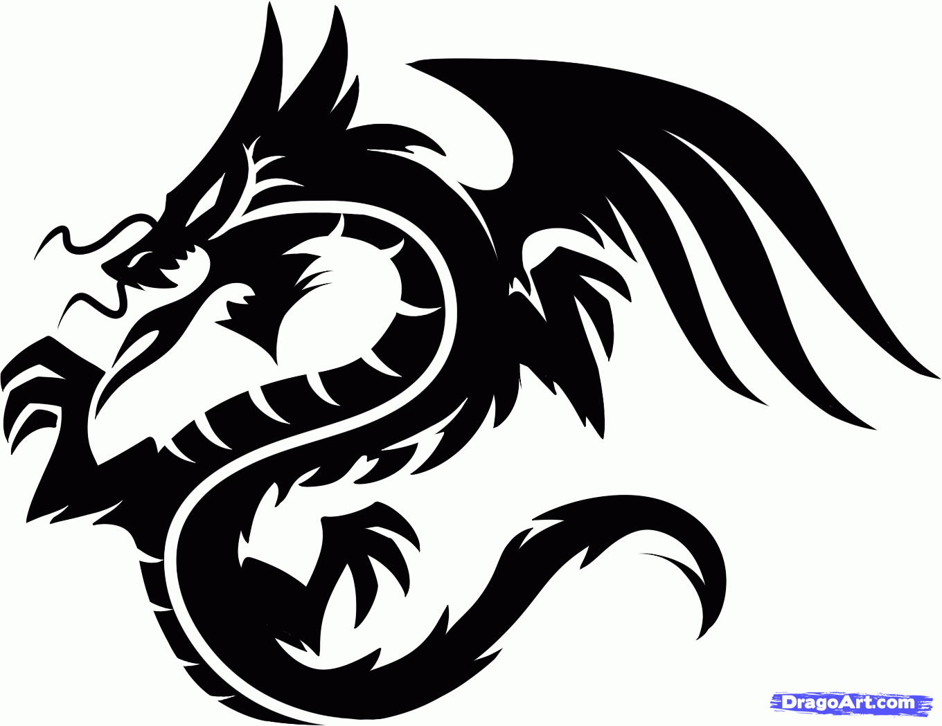 Tribal Dragon Logo - Latest Tribal Dragon Tattoos Designs