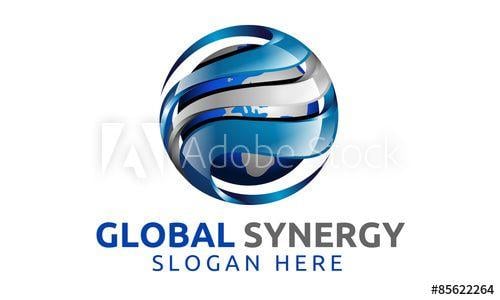 Silver Globe Logo - 3d, global, globe, world, earth, synergy, blue, silver , logo - Buy ...