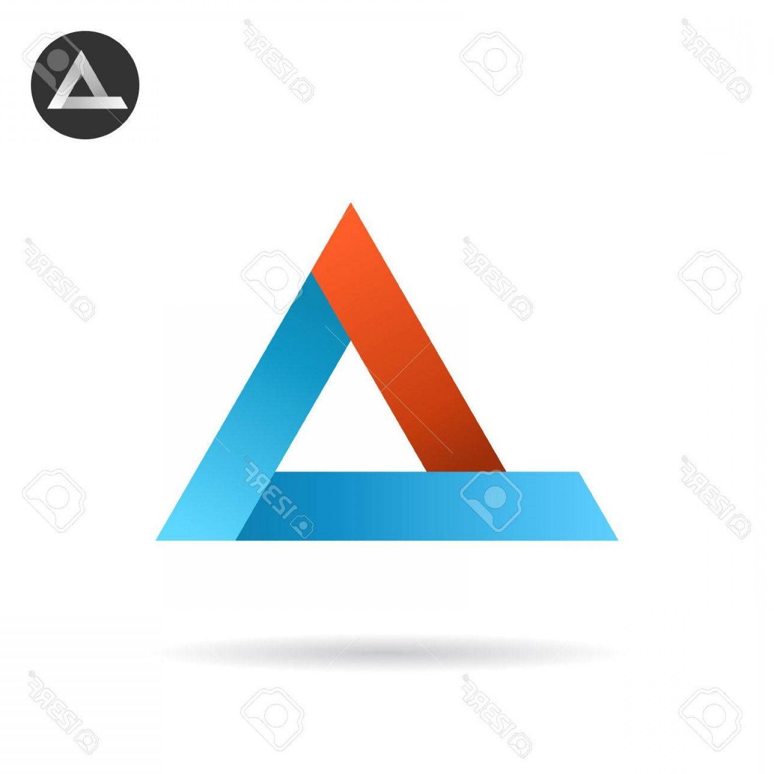 White and Blue D-Logo Logo - Photostock Vector Delta Arrow Logo In Ribbon Style Red And Blue
