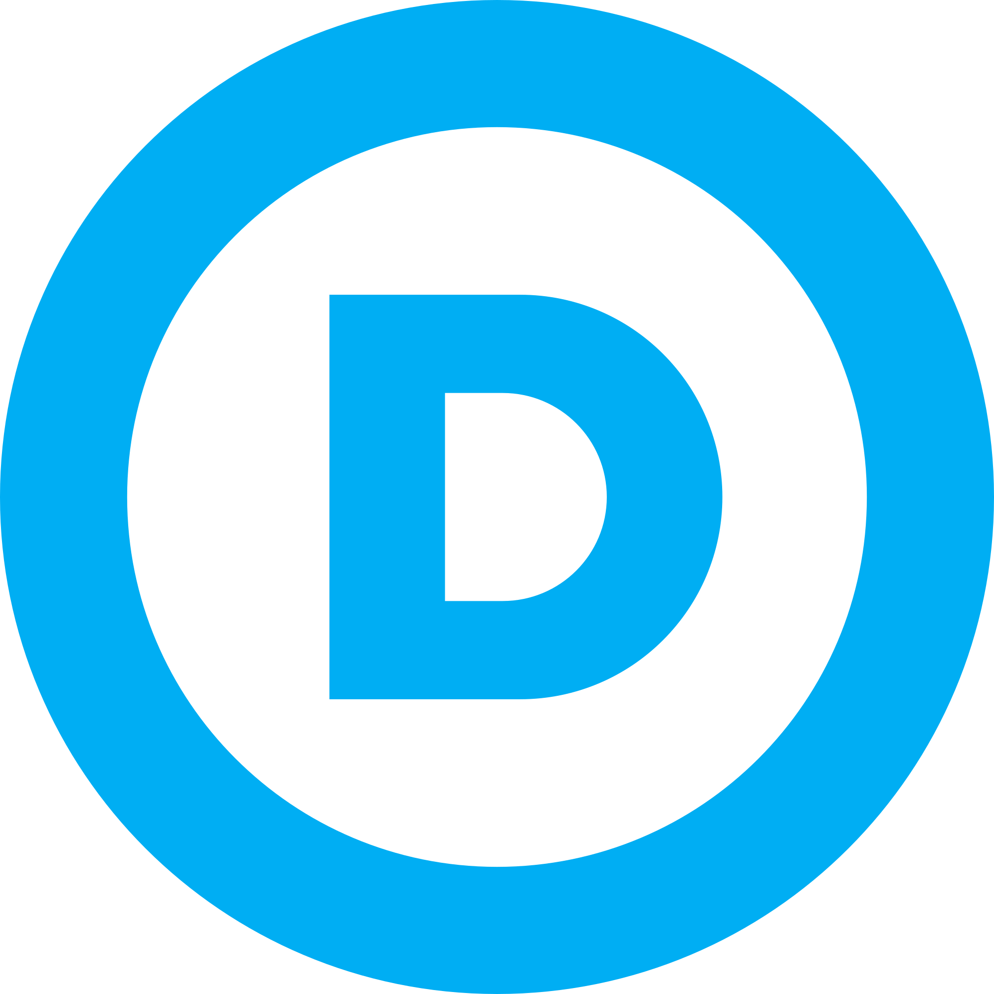 White and Blue D-Logo Logo - Democratic Party (United States)