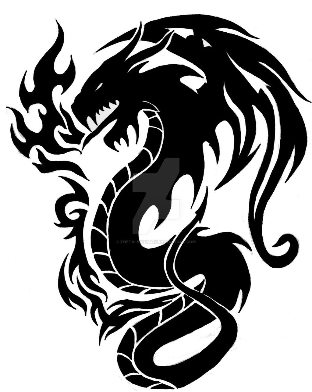Tribal Dragon Logo - Tribal dragon design