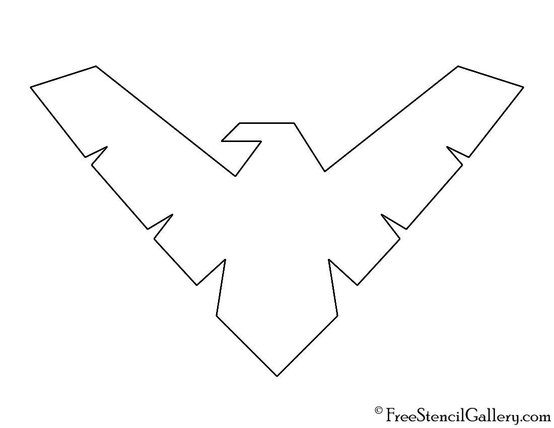 Nightwing Logo - Nightwing Symbol Stencil | Free Stencil Gallery