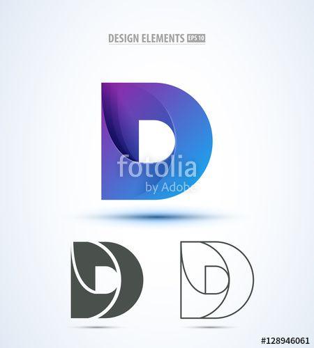 White and Blue D-Logo Logo - D company vector logo sign and symbol design. Vector abstract design ...
