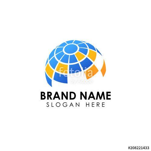 3D World Logo - spread 3D globe logo design. creative world shape icon. Technology
