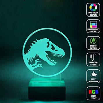 3D World Logo - Amazon.com: CMLART Handmade JURASSIC WORLD Logo 3d Lamp Full Color ...