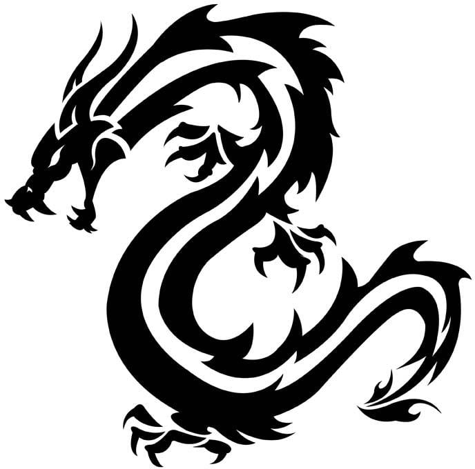 Tribal Dragon Logo - Tribal Dragons for Sticker Design Inspiration