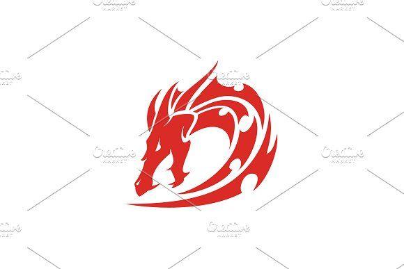 Tribal Dragon Logo - Tribal Initial D for Dragon Logo ~ Logo Templates ~ Creative Market