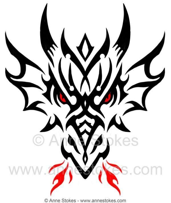 Tribal Dragon Logo - Tribal Dragon Head by Anne Stokes | Artist Anne Stokes | Tattoos ...