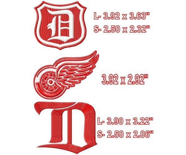 New Detroit Red Wings Logo - Detroit Red Wings logo 3 machine embroidery designs for instant download