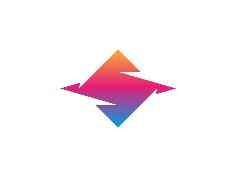 Use Gradient of Colors in Logo - Logo letter S Rhombus shape trendy gradient color