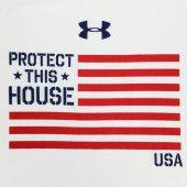 Under Armour Protect This House Logo - UNDER ARMOUR PROTECT THIS HOUSE USA FLAG T SHIRT (WHITE). Air Force