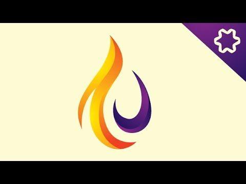 Use Gradient of Colors in Logo - Adobe illustrator logo design tutorial - How to Make 3D Flame Fire ...