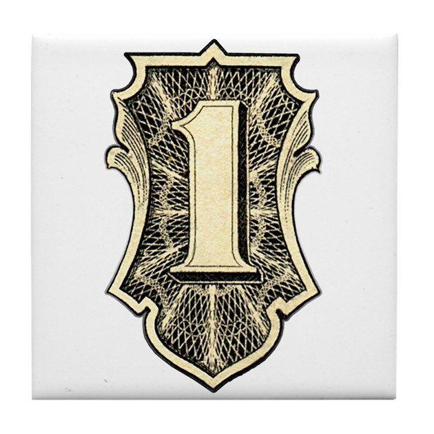Dollar Logo - THE ONE $1 dollar logo Tile Coaster